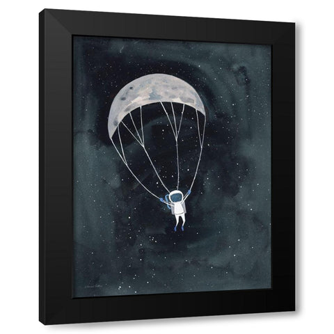 Parachute Moon Black Modern Wood Framed Art Print by Nieman, Rachel