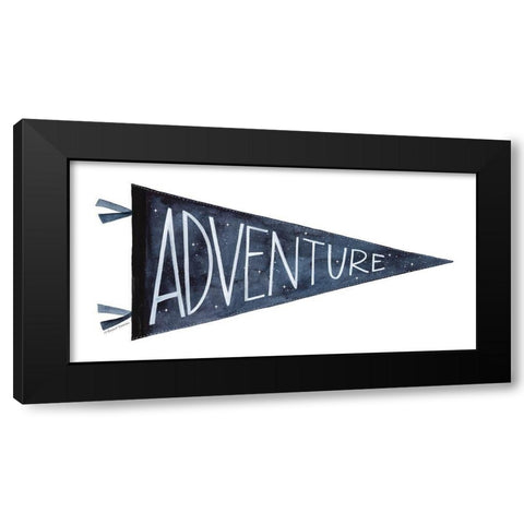 Adventure Pennant Black Modern Wood Framed Art Print with Double Matting by Nieman, Rachel
