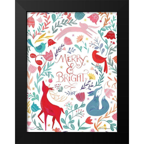 Woodland Merry and Bright    Black Modern Wood Framed Art Print by Nieman, Rachel