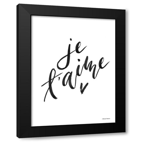 Je Taime Black Modern Wood Framed Art Print with Double Matting by Nieman, Rachel