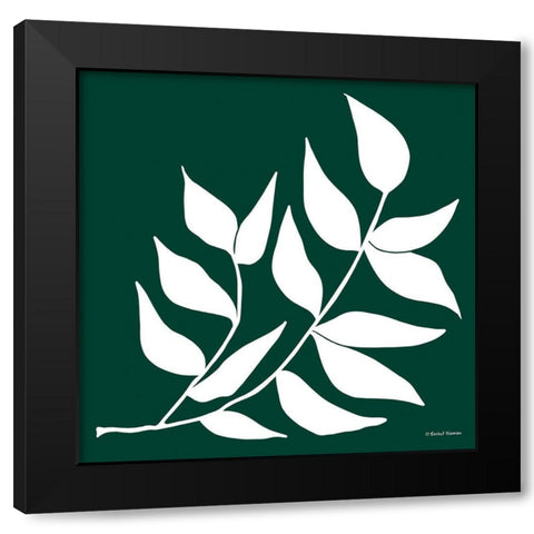 Modern Graphic Leaf Stem Black Modern Wood Framed Art Print with Double Matting by Nieman, Rachel