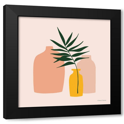Modern Graphic Vases Black Modern Wood Framed Art Print by Nieman, Rachel