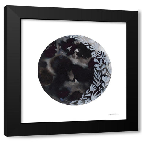 Botanical Crescent Moon     Black Modern Wood Framed Art Print by Nieman, Rachel