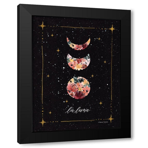 La Luna Moon Phases    Black Modern Wood Framed Art Print by Nieman, Rachel