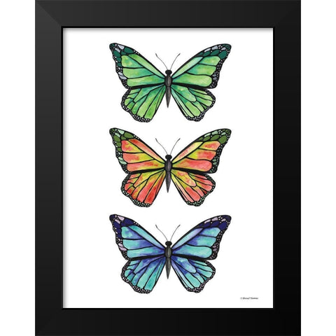 Stacked Wonderful Butterflies Black Modern Wood Framed Art Print by Nieman, Rachel