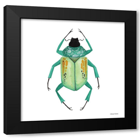 Naturally Wonderful Beetle Black Modern Wood Framed Art Print by Nieman, Rachel