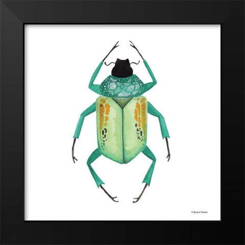 Naturally Wonderful Beetle Black Modern Wood Framed Art Print by Nieman, Rachel