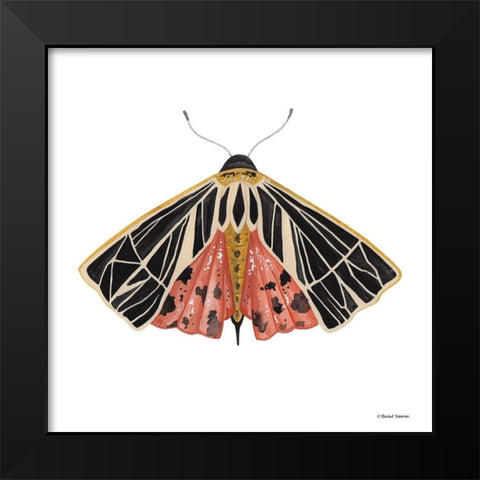 Naturally Wonderful Moth Black Modern Wood Framed Art Print by Nieman, Rachel