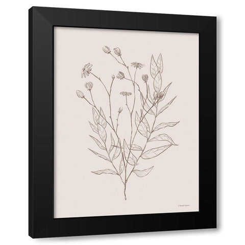 Wildflower Drawing Black Modern Wood Framed Art Print with Double Matting by Nieman, Rachel