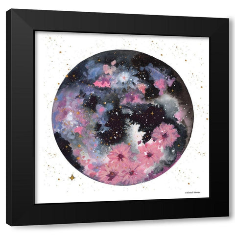 Floral Planet Black Modern Wood Framed Art Print with Double Matting by Nieman, Rachel