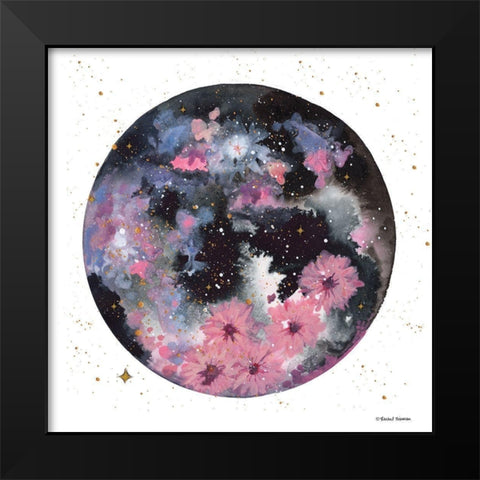 Floral Planet Black Modern Wood Framed Art Print by Nieman, Rachel