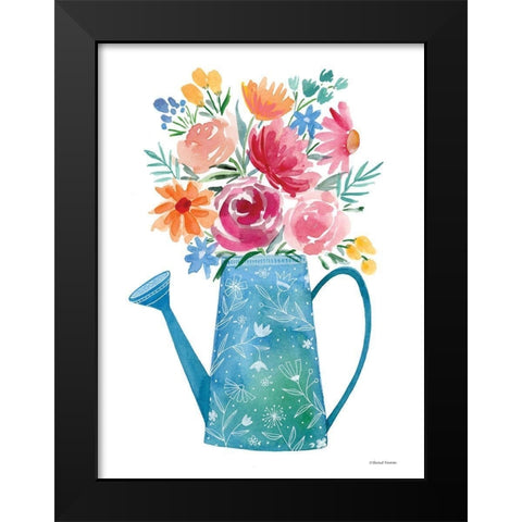 Garden Watering Can Black Modern Wood Framed Art Print by Nieman, Rachel