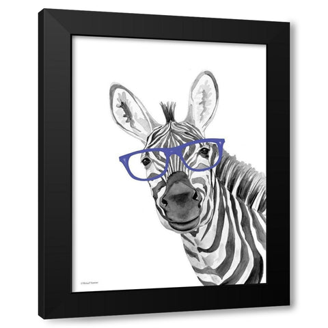 I See You Zebra Black Modern Wood Framed Art Print with Double Matting by Nieman, Rachel