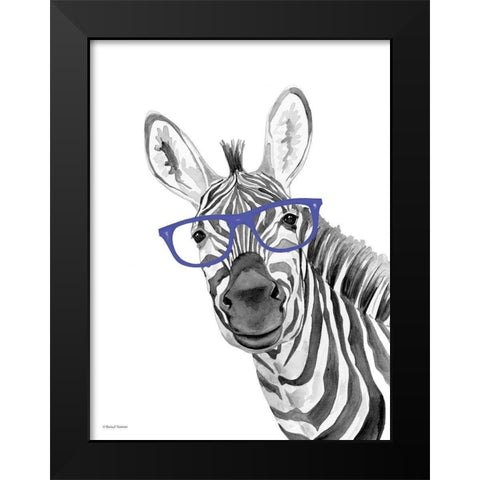 I See You Zebra Black Modern Wood Framed Art Print by Nieman, Rachel