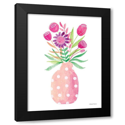 Pretty in Pink Flower Pot Black Modern Wood Framed Art Print by Nieman, Rachel