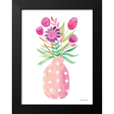 Pretty in Pink Flower Pot Black Modern Wood Framed Art Print by Nieman, Rachel