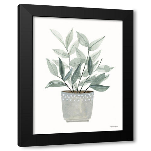 Sage Planter Black Modern Wood Framed Art Print by Nieman, Rachel