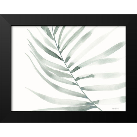 Sage Fern Leaf Black Modern Wood Framed Art Print by Nieman, Rachel