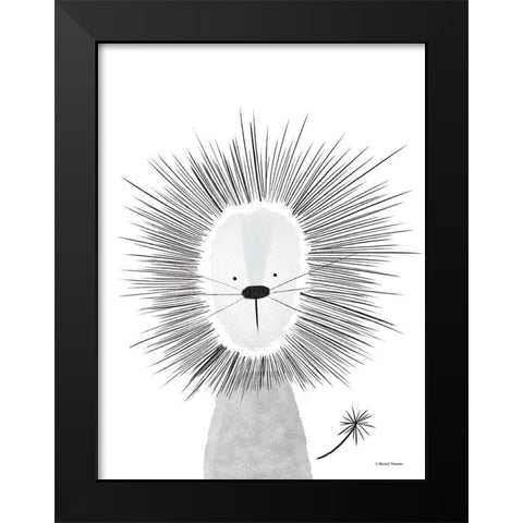 Lion Line Drawing 2 Black Modern Wood Framed Art Print by Nieman, Rachel