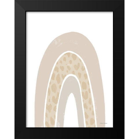 Giraffe Print Rainbow Black Modern Wood Framed Art Print by Nieman, Rachel