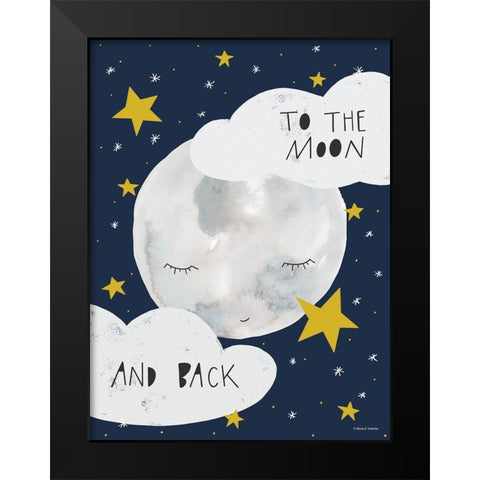 To the Moon  Black Modern Wood Framed Art Print by Nieman, Rachel