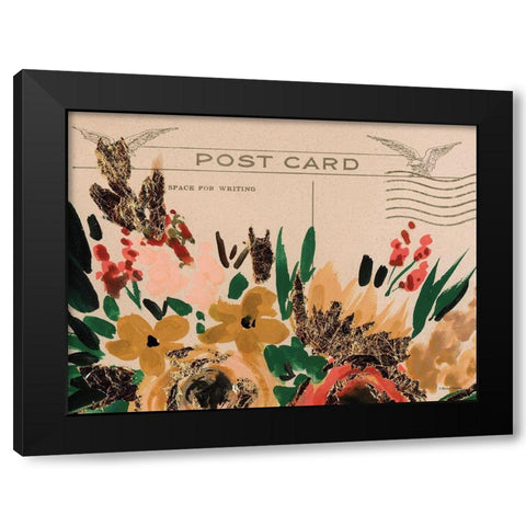 Postcard Painting 2 Black Modern Wood Framed Art Print by Nieman, Rachel