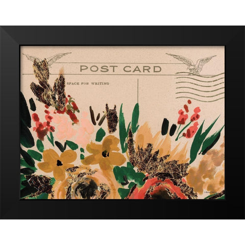 Postcard Painting 2 Black Modern Wood Framed Art Print by Nieman, Rachel