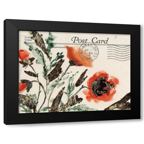 Postcard Painting 3 Black Modern Wood Framed Art Print by Nieman, Rachel