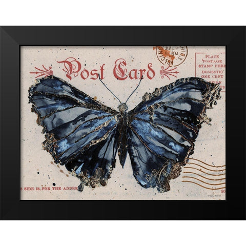 Postcard Painting 4 Black Modern Wood Framed Art Print by Nieman, Rachel