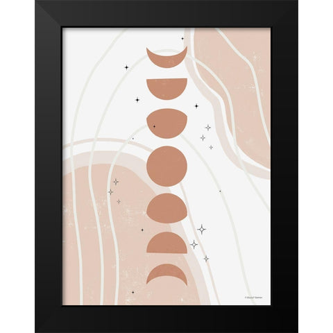 Desert Moon Phase Black Modern Wood Framed Art Print by Nieman, Rachel