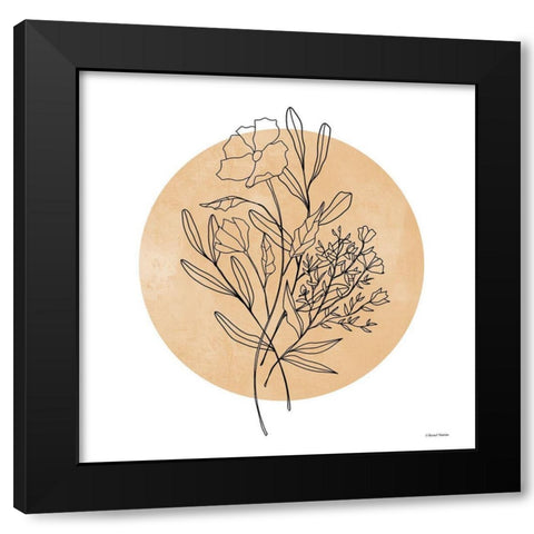 Moon Flowers Black Modern Wood Framed Art Print with Double Matting by Nieman, Rachel