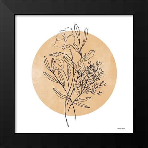 Moon Flowers Black Modern Wood Framed Art Print by Nieman, Rachel