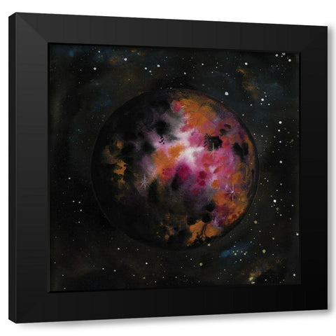 Celestial Planet Black Modern Wood Framed Art Print with Double Matting by Nieman, Rachel
