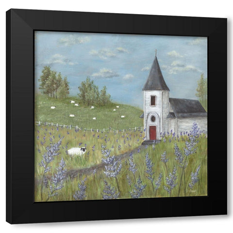 The Lost Sheep Black Modern Wood Framed Art Print with Double Matting by Soulspeak And Sawdust