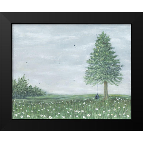 The Swing Black Modern Wood Framed Art Print by Soulspeak And Sawdust