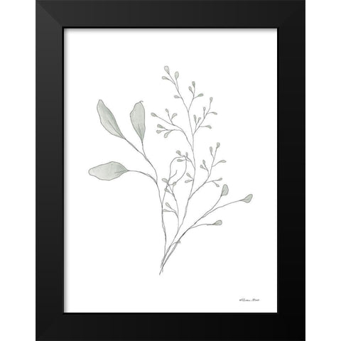 Simple Leaves 3 Black Modern Wood Framed Art Print by Ball, Susan