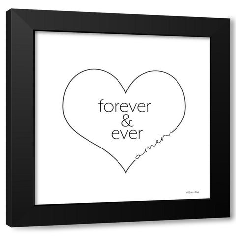 Forever And Ever Amen Black Modern Wood Framed Art Print with Double Matting by Ball, Susan