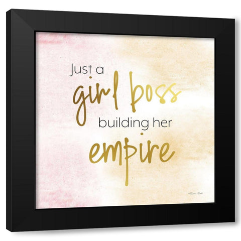 Girl Boss Black Modern Wood Framed Art Print by Ball, Susan