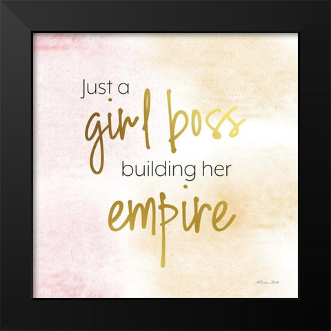 Girl Boss Black Modern Wood Framed Art Print by Ball, Susan