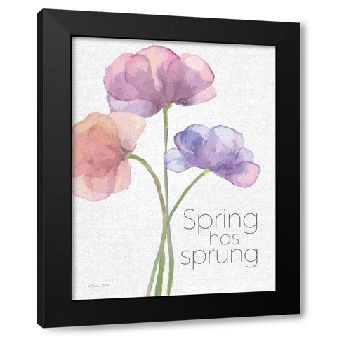 Spring Has Sprung Black Modern Wood Framed Art Print with Double Matting by Ball, Susan