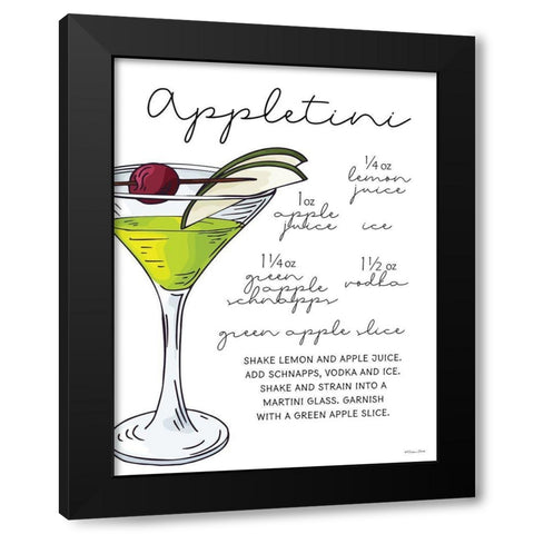 Appletini Recipe     Black Modern Wood Framed Art Print with Double Matting by Ball, Susan