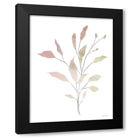 Watercolor Branch 1 Black Modern Wood Framed Art Print with Double Matting by Ball, Susan