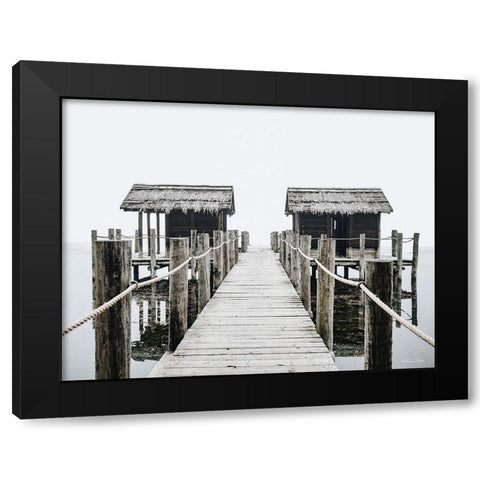 Ocean Pier Black Modern Wood Framed Art Print by Ball, Susan