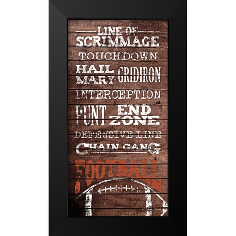 Football Black Modern Wood Framed Art Print by Ball, Susan