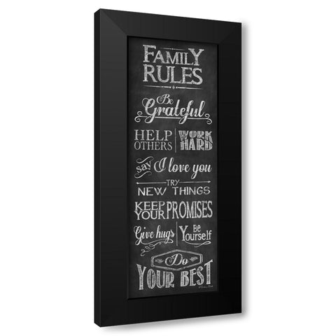Family Rules Black Modern Wood Framed Art Print by Ball, Susan