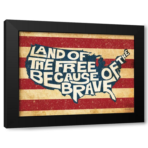 Land of the Free Black Modern Wood Framed Art Print with Double Matting by Ball, Susan