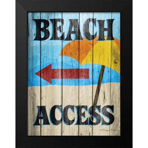 Beach Access Black Modern Wood Framed Art Print by Ball, Susan