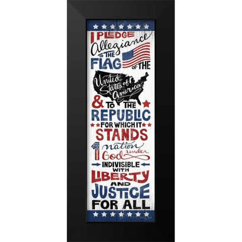 Pledge of Allegiance Black Modern Wood Framed Art Print by Ball, Susan