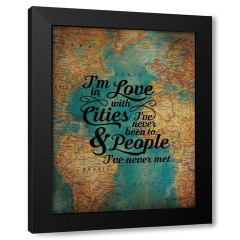 Cities and People Black Modern Wood Framed Art Print with Double Matting by Ball, Susan