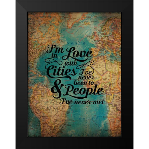 Cities and People Black Modern Wood Framed Art Print by Ball, Susan